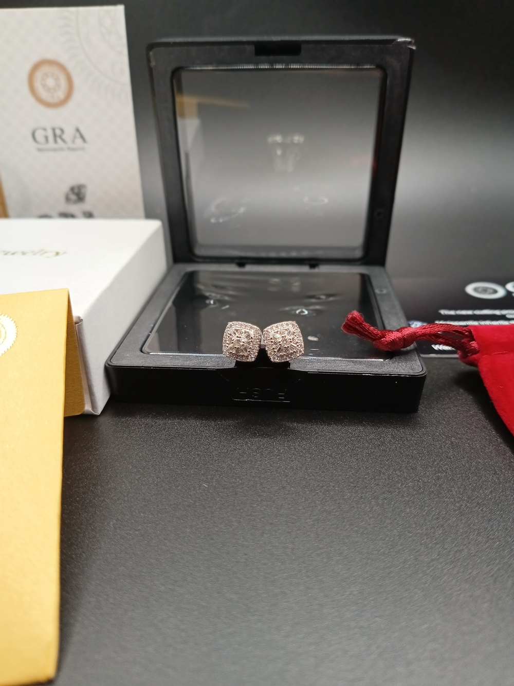 Baguette Gold Moissanite Earrings